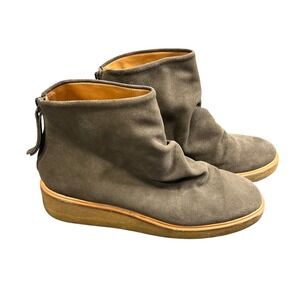 COCLICO Womens 40 Hop Boot Mimetico Gray/Olive Nubuck Leather Zip Ankle Boots